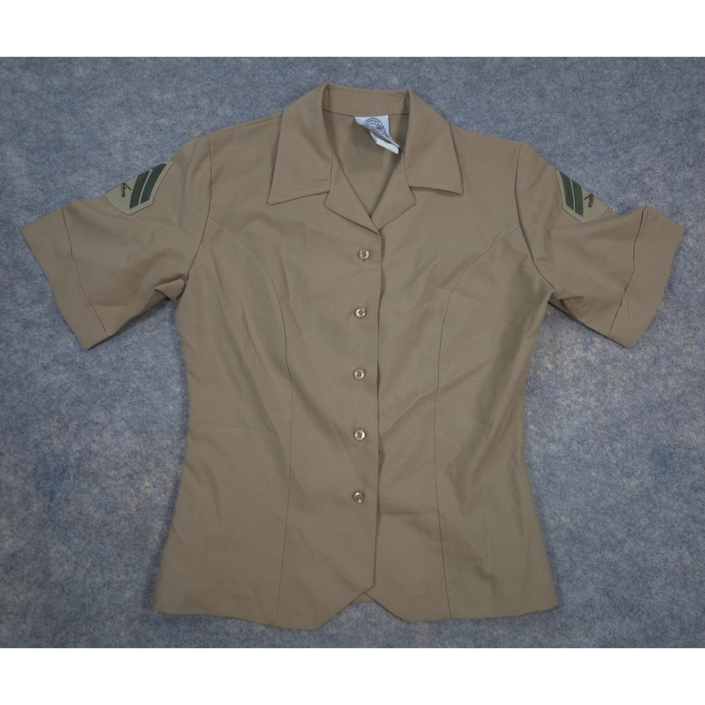 USMC Womens Khaki Short Sleeve Uniform Shirt Corporal Rank Valor Collection 8L